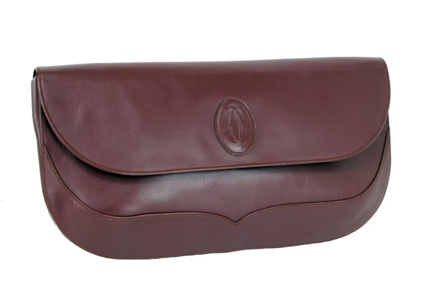 Cartier Must Line Bordeaux Leather Second Hand Bag Accessories Clutch Bag Italy