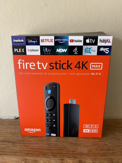 AMAZON FIRE STICK 4K Max TV Stick Ultra HD Streaming WiFi 6 Alexa Voice ...