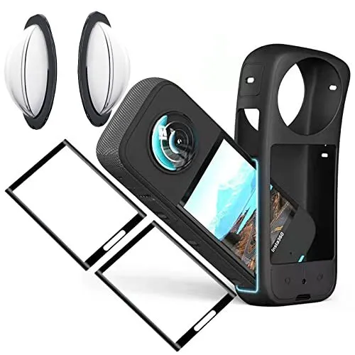 debous Sticky Lens Guard Set Silicone Case Screen Protector for Insta360 X3 X...