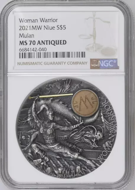 2021 Niue MULAN 3rd Issue From Woman Warrior Series 2 Oz UHR Silver Coin $5 NGC