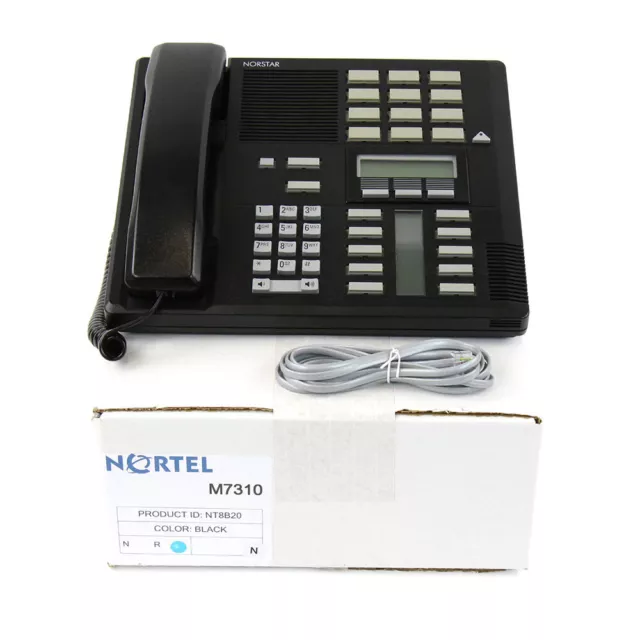 Nortel Norstar M7310 Black Meridian Phone Bulk - Refurb - Button Kit Included