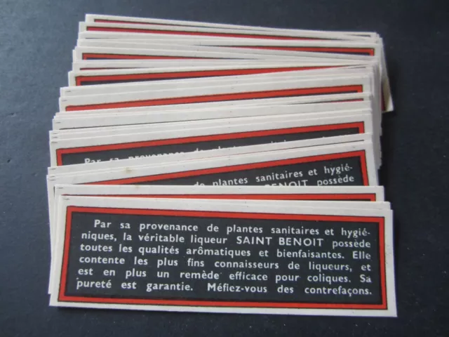 Wholesale Lot of 100 Old Vintage - SAINT BENOIT  European Liqueur LABELS - TEXT