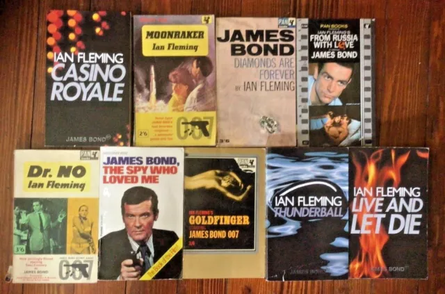 9 paperback books JAMES BOND Series by IAN FLEMING