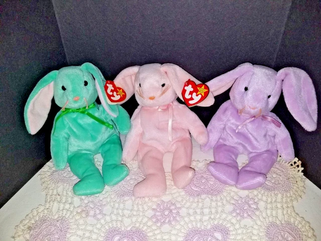 3 Vintage 1996 Ty Beanie Babies Hoppity, Hippity and Floppity