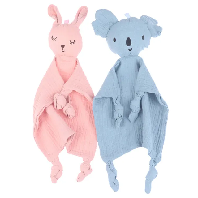 Toalla chupete de algodón para bebé babera animal conejo muñeca abrazo manta juguetes-x