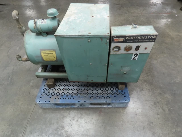 Worthington 25 RS 100 B Monorotor  Air Compressor 25 Hp. 460V 3PH 37,335 Hours