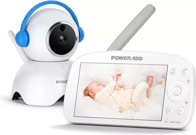 Babyphone con cámara 5,5 pulgadas Video Baby Monitor 720P HD Pantalla a color, Modo VOX