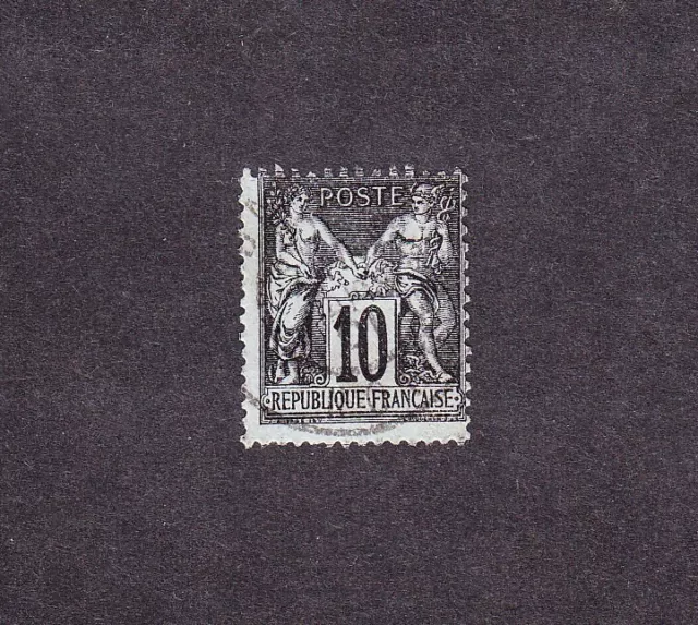 France Timbre type SAGE type 1 oblitéré 10c noir n°103 voir scan 