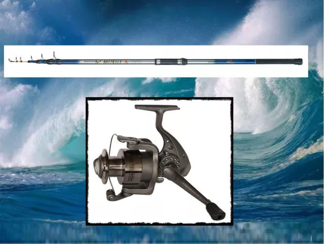 Offerta Canna + Mulinello Da Pesca Surfcasting Azione 80/160 Pesca Mare Spiaggia