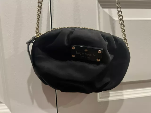 Kate Spade New York Chain Strap Zip Around Black Crossbody Mini Bag