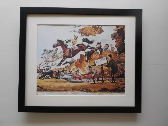 Norman Thelwell Horse Racing print 'Over The Sticks' FRAMED