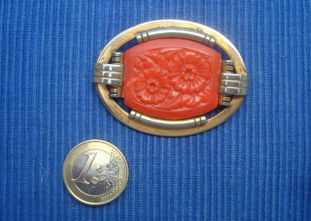 Broche Vintage Jakob Bengel Art Déco FSE Paris 725 Années 1930 Galalithe - Occasion Avec Traces