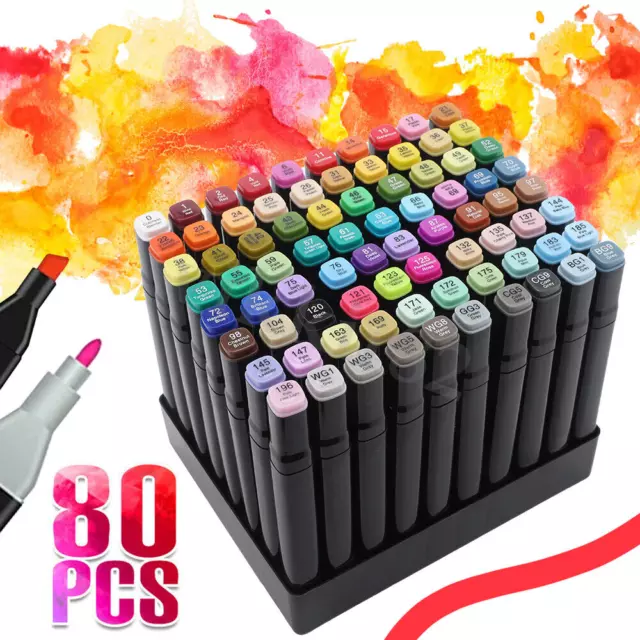 80 x Acrylstifte Marker Set Permanent Wasserfest Pen Für Graffiti Steine Holz DE