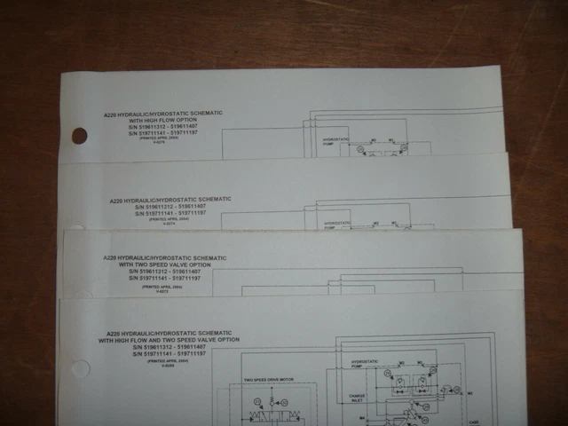 BOBCAT A220 SKID Steer Hydraulic Hydrostatic Schematic Diagram Manual ...