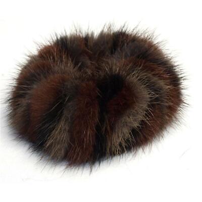 Mink Hair Bands Fur Tricolor Bracelet Cuff Fur Scrunchie Black Red Gray