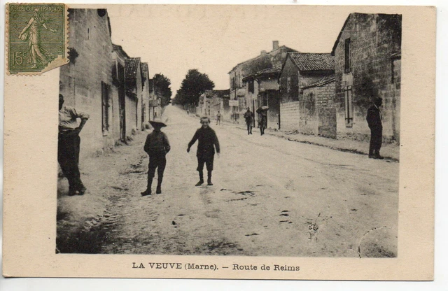LA VEUVE - Marne - CPA 51 - la route de Reims