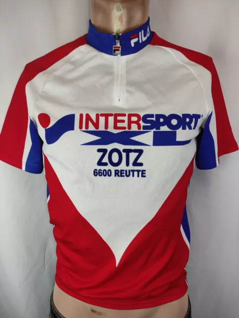 FILA Maillot Cyclisme Homme Taille M Homme Haut Vélo Sport Vintage