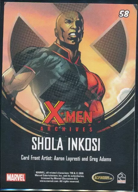 2009 X-Men Archives Trading Card #58 Shola Inkosi 2