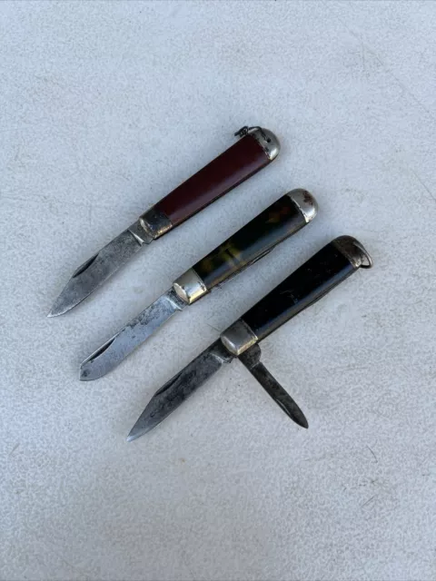 Lot Of 3 Vintage Folding Pocket Knife; Sheffield England; Collectable