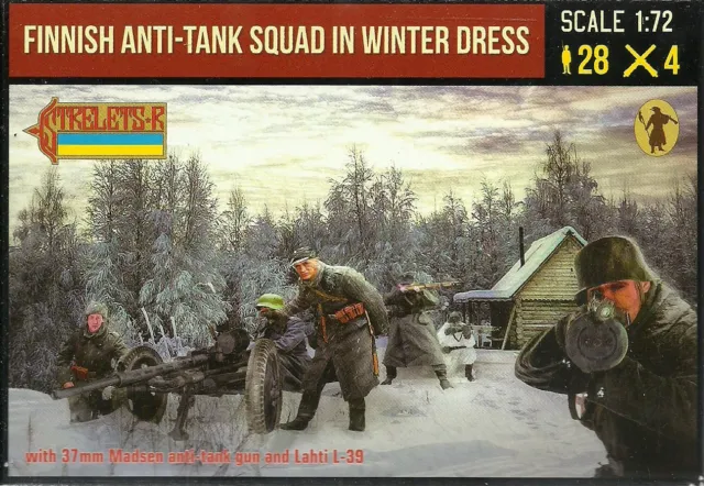 Strelets 1/72 (20mm) WWII Finnish Anti Tank Squad (Winter Uniforms)