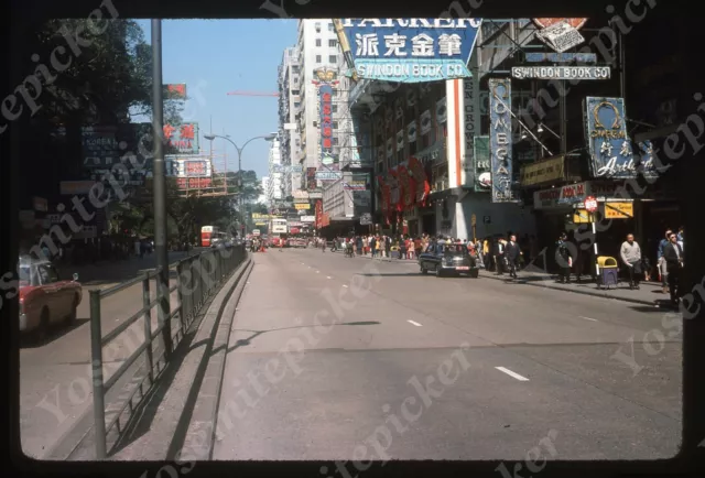 sl68 Original slide 1975 Hong Kong downtown swindon Omega golden crown 489a