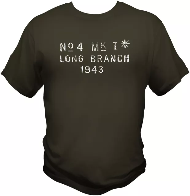 Long Branch Lee Enfield No4 MkI Receiver Stamp T shirt WWI  WWII British 303 -09