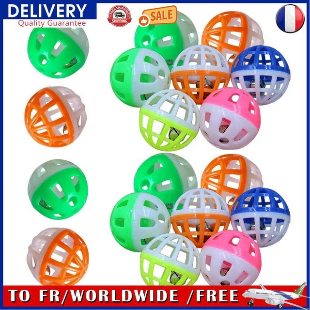 18Pcs Pet Cat Kitten Play Balls With Jingle Bell Pounce Chase Rattle Toy