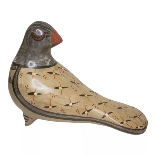 Tonala Pottery Glazed Hand Painted Dove Bird Figurine Mexico - Hand Made 2