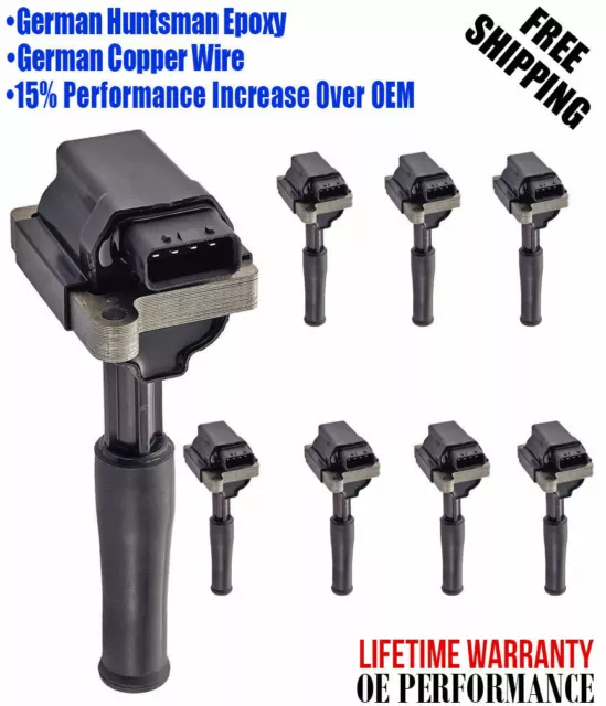 Set of 8 Ignition Coil For Jaguar 1999-03 XJ8, XJR & 1999-02 XK8  UF415 4.0L V8