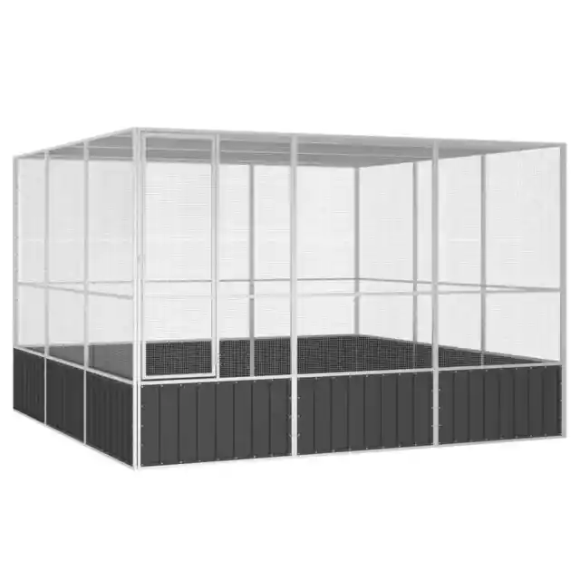 Bird Cage Galvanised Steel Pigeon Cage Anthracite/Grey Multi Sizes vidaXL