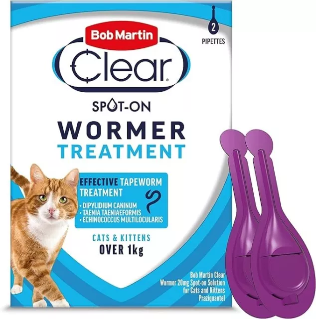 Bob Martin Clear Cat Wormer Spot on for Cat & Kitten over 1kg Worming Treatment