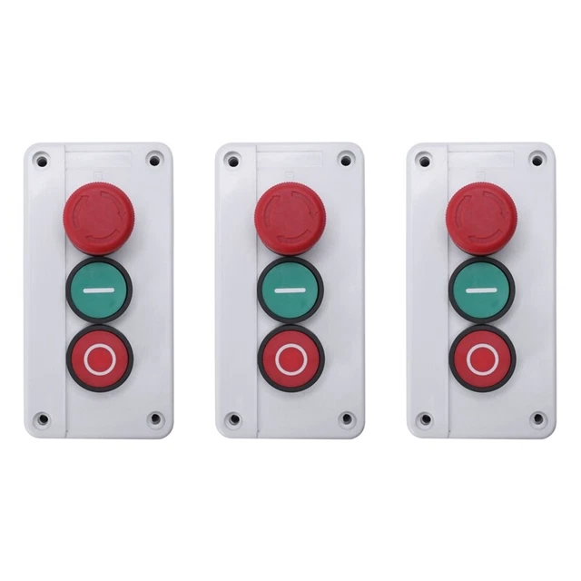 3 x NC - SPENTO NO rosso verde pulsante momentaneo stazione cambio 600 V 10A X3R5