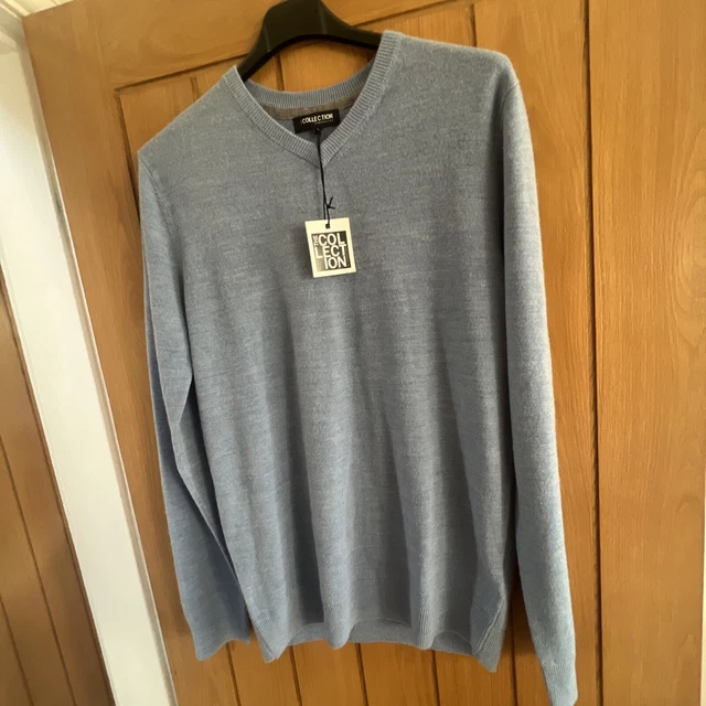 THE COLLECTION DEBENHAMS Mens XL Wool Rich Purple Mix Round Neck Pullover 10.90 PicClick UK