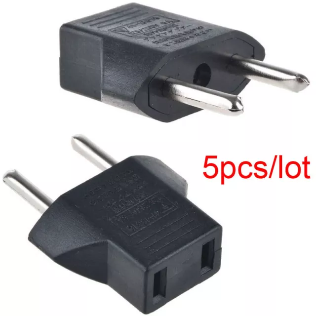 5PCS AU US USA to EU Euro Europe AU AC Power Wall Plug Converter Travel Adapter