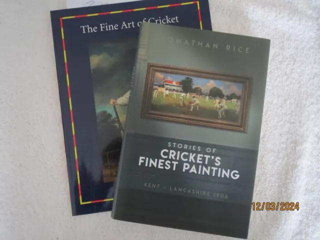 Two Cricket Books On Cricket Art - One Signed By R. Hutton