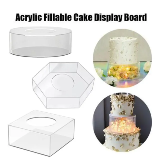 Acrylic Cake Separator Wedding Cake Fillable Clear Tier Cake Display Stand