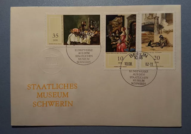 alter Ersttagsbrief Briefmarke Kunstwerke Staatliches Museum Schwerin Berlin DDR