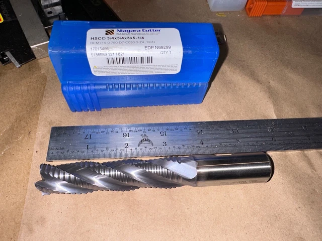 Niagara Roughing End Mill N69299 Hsco 3/4X3/4X3X5-1/4" Ticn