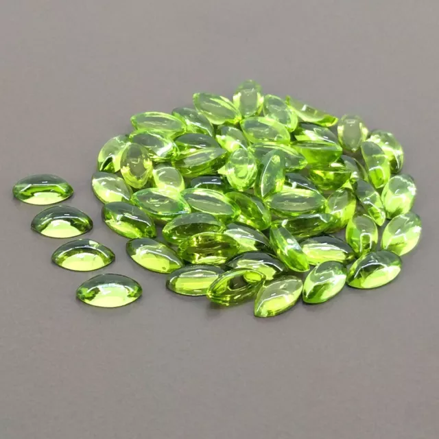 Natural Peridot Marquise Cabochon Jewellery 7x14mm A Quality Green Color Peridot