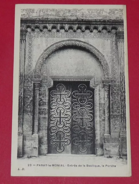 Cpa 1920-1930 France Saone & Loire 71 Paray-Le-Monial Porche Basilique