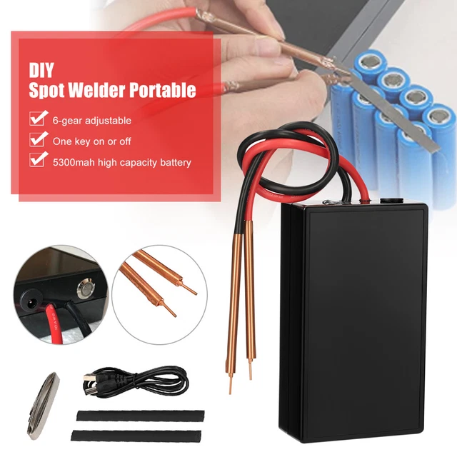 6 Gears DIY Spot Welder Adjustable Mini Spot Welding Machine W/2 Welding Pens.