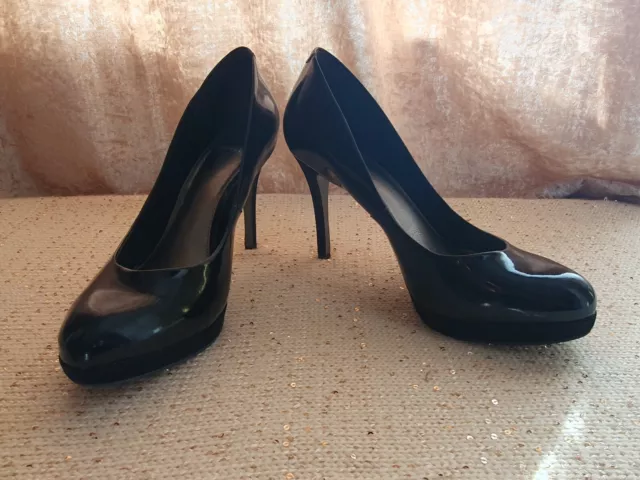 Carvela Kurt Geiger Black Patent Platform Stiletto High Heeled Shoes Size 8/41
