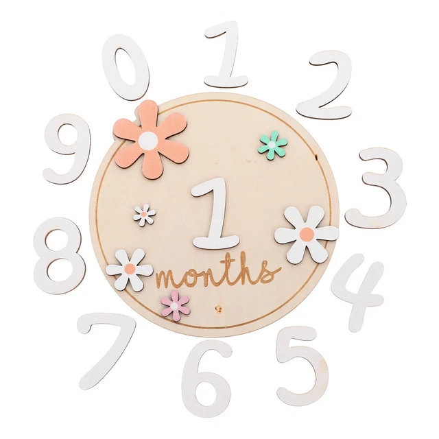 Huray Rayho Little Dragon Baby Monthly Milestone Cards Neutral Wooden Tags Newborn Photography Props Set Of 13 Wood Discs From One Month