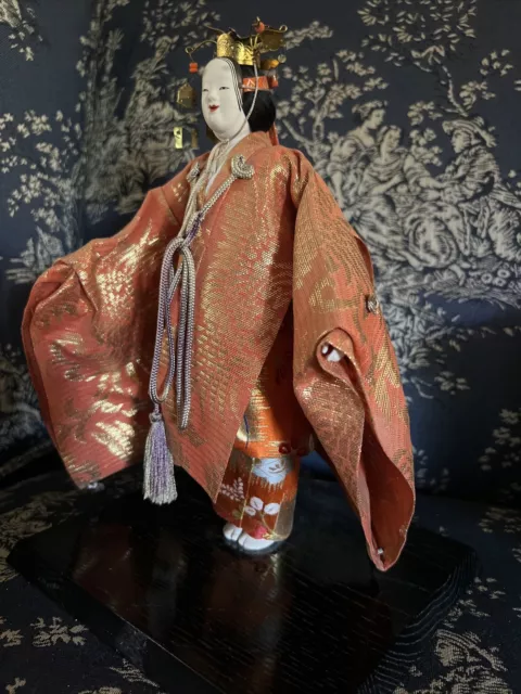 Japanese Figure Dancer Noh Theatre Art Vintage Asian Doll