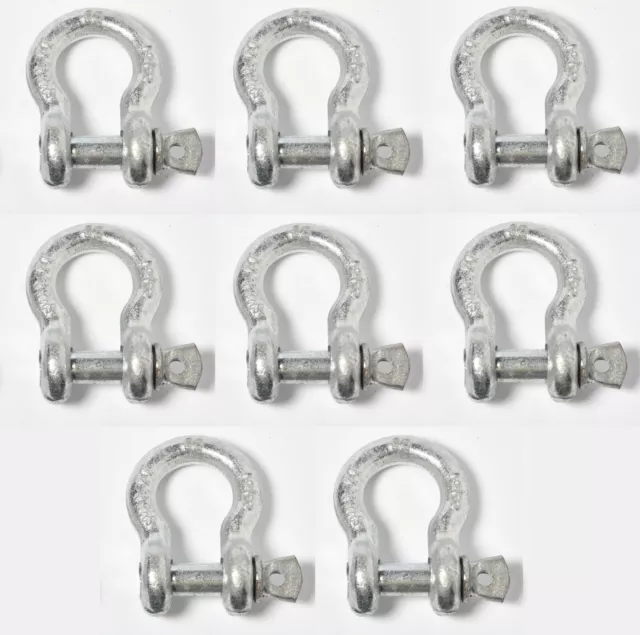 8x 1cm Schleife Fessel D-Ring W Clevis Schraube Pin Anker Feldherr 1 Tonne 998kg
