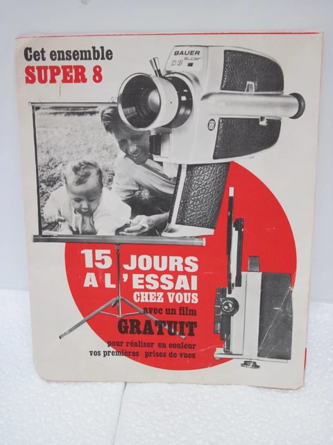 Ancien Appareil Caméra BAUER C8 Super Plastique Noir Caméra