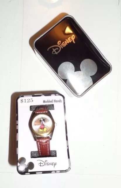 Disney Womens Mickey Mouse MCK613 Brown Leather Band Moving Hands Wrist Watch