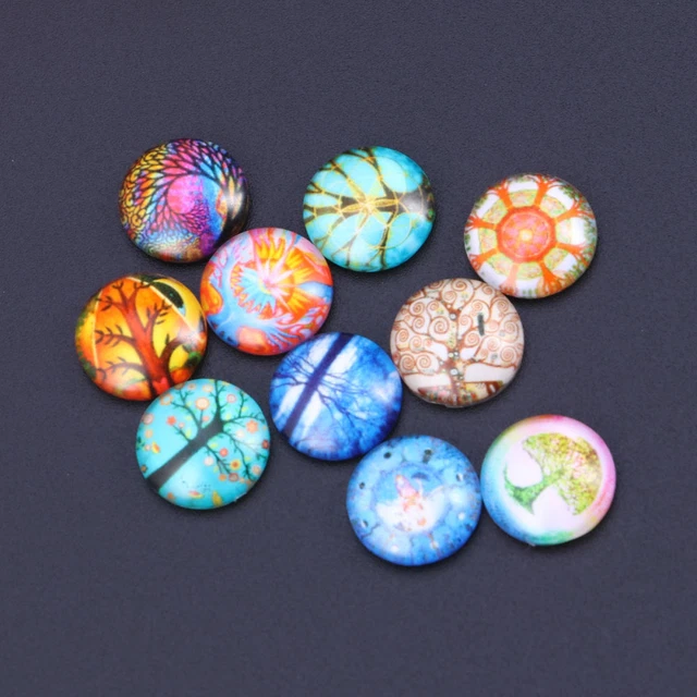 10 Pcs Glass Dragon Eyes Round Cabochons Crafting Supplies Jewelry Making