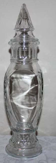 Vintage Dakota CATHEDRAL SPIRE FOOTED APOTHECARY CANDY JAR Tiffin Glass