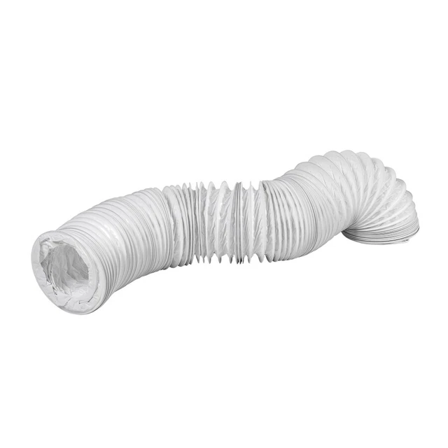 Tuyau D'Évacuation D'Air Flexible 100 Mm Longueur 5 M Blanc PVC - Avec 2 Colliers En Acier Pour Climatisation, Sèche-Linge, Hotte